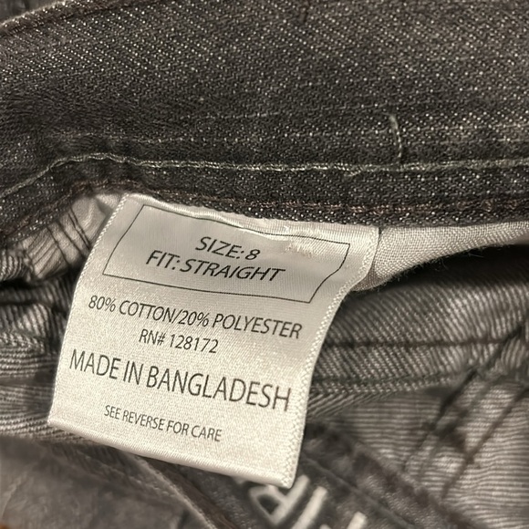 Ring of Fire Boys Gray Jeans Straight Cut Size 8 - Picture 6 of 6